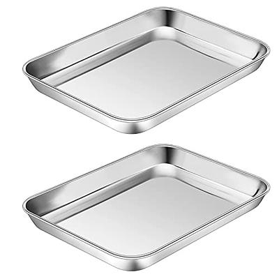 10.5 Inch Toaster Oven Pan and Rack Set, 2 Pieces Stainless Steel Baking  Pan Oven Trays with Cooling Rack, Non Toxic & Dishwasher Safe, 1 Pan + 1  Rack 