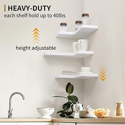 Solid Wood Corner Shelf Wall Mount Floating Shelves Bathroom