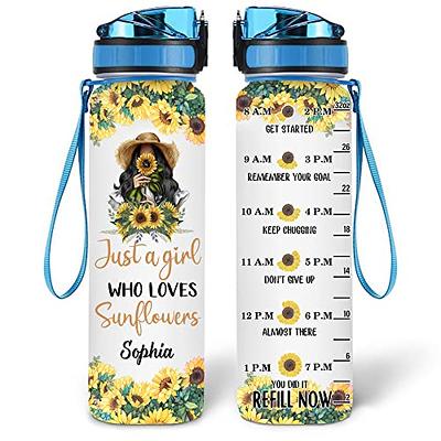 Just A Girl With Goals - Personalized Water Tracker Bottle