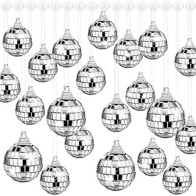 50 Pcs Disco Balls Ornaments Mini Disco Balls Silver Hanging