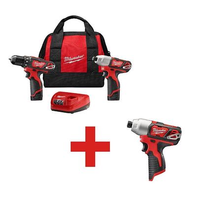 Milwaukee M12 FUEL 2-Tool Combo Kit, 1/2in. Drill Driver, 1/4in. Hex Impact  Driver, 2 Batteries, Charger, Model# 3497-22