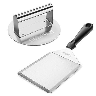 Burger Press Stainless Steel Meat Smasher for Grilling Tool Flat Top  Griddle