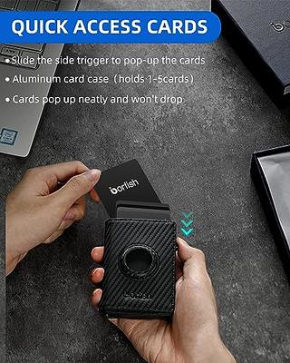 Airtag Wallet for Men and Women, Minimalist Slim Credit Card Holder with  RFID Blocking Air Tag Wallet (No AirTag) with ID Window, Cute Gifts