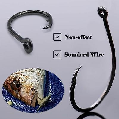 FishTrip Inline Circle Hooks Saltwater - Fishing Catfish Hooks 25pcs  Black/Wide Gap/Non-Offset for Bass Salmon Striped Size 7/0 - Yahoo Shopping