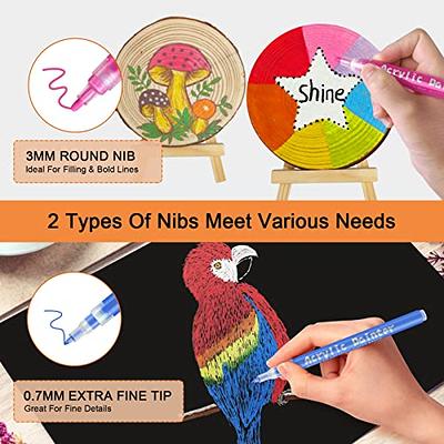 Paint Pens - 42 Paint Markers - Extra Fine Tip Paint Pens (0.7mm) - Great  for Rock Painting, Wood, Canvas, Ceramic, Fabric, Glass - 40 Colors + Extra