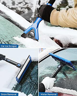 JOYTUTUS 47.7″ Extendable Snow Brush and Ice Scraper, 270