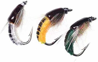 Greatfishing 9pc 3 Colors Super Sturdy Realistic Nymph Scud Flies