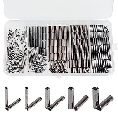 AGOOL Aluminum Single Barrel Crimp Sleeves Kit -500pcs Aluminum Crimping  Loop Sleeve Assortment Kit for Wire