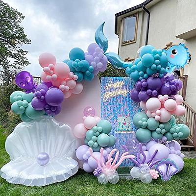 Mermaid Balloon Garland Kit, 125pcs Under The Sea Balloons Mermaid