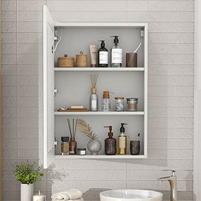 OONNEE White Bathroom Cabinet Wall Mounted Wooden Medicine Cabinets Above  Toilet, Over Toilet Storage Cabinet, 23x29 Inch Hanging Bathroom Wall