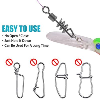 OROOTL Fishing Corkscrew Swivel Snaps, 60pcs Stainless Steel Barrel Rolling  Swivel Saltwater Freshwater High Strength Quick Connect Fishing Snap with  Swivel Tackle Box - Yahoo Shopping