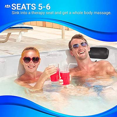 #WEJOY AquaSpa Portable Hot Tub 61X61X26 Inch Air Jet Spa 2-3 Person  Inflatable Square Outdoor Heated Hot Tub Spa with 120 Bubble Jets,  Black/White