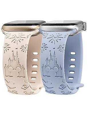  6 Packs Cartoon Engraved Bands Compatible with Apple