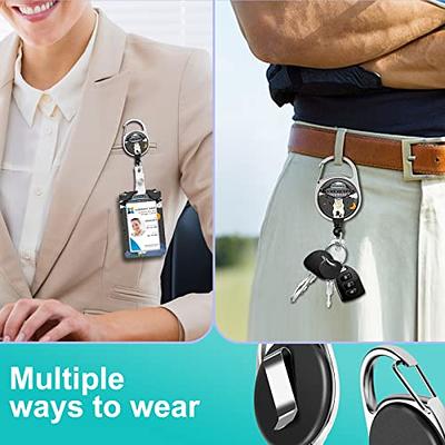 ID Badge Holder with Lanyard Retractable Badge Reel Vertical ID