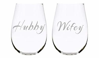 Stemless Wine Glasses Set of 8 Naughty or Nice