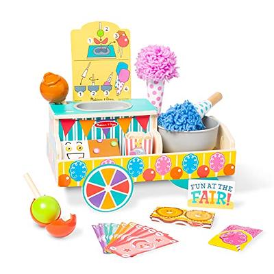 Melissa & Doug Fun at The Fair! Wooden Snow-Cone and Slushie Tabletop Cart  and Play Food Set - Wooden Toy, Hands On Play for Toddlers, for Boys and