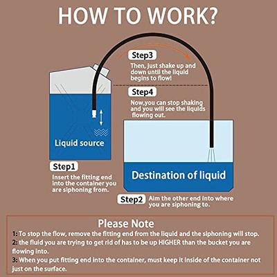 Wadoy Gas Siphon Hose Pump, Shaker Siphon for Gasoline/Fuel/Water Transfer,  Safety Self Priming Hose 1/2 Valve