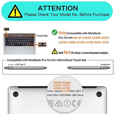 Seorsok Compatible with MacBook Pro 13 inch Laptop Case 2020 Release M1 A2338/A2251/ A2289 Touch ID Protective Plastic Hard Shell Case & Keyboard