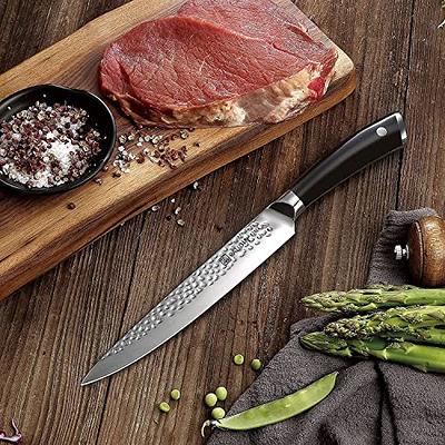 KitchenAid Gourmet Forged Slicing Knife with Sheath - Black - 8 in