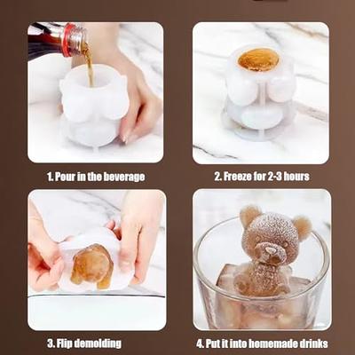 Cute Teddy Bear Ice Cube Tray, Silicone Flexible Food Grade Ice Cube Mold,  Ice Trays For Freezer, Ice Cube Maker, Easy Release Ice Maker, For Soft  Drinks, Whisky, Cocktail, And More, Kitchen