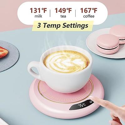 Coffee Cup Warmer, Smart Coffee Mug Warmer for Desk Home Office Use with 3  Temperature Setting, Beverage Warmer Candle Warmer for Tea, Water, Milk