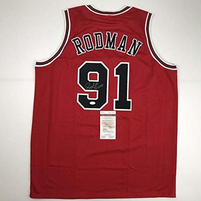 Autographed/Signed Dennis Rodman Chicago Red Basketball Jersey JSA