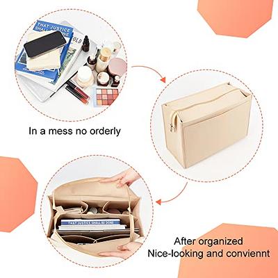 WADORN Felt Zipper Handbag Organizer Insert, Felt Tote Bag Insert Rectangle  Purse Organizer Bag In Bag Multiple Compartments Bag Insert Interior Shaper  for LV ONTHEGO GM, Beige, 14.6x6.5x9.4 Inch - Yahoo Shopping