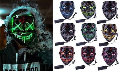 Halloween LED Purge Mask Light Up Clubbing Party Costume Cosplay Clear -  Yahoo Shopping