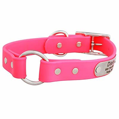 Reflective Waterproof Dog Collars with Nameplate, Riveted-on