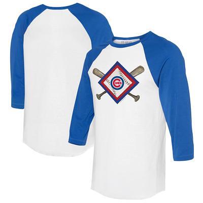 Houston Astros Tiny Turnip Toddler Diamond Cross Bats 3/4-Sleeve Raglan T- Shirt - White/Navy