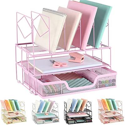 BLU MONACO Gold Desk Accessories and Workspace, Desktop Organizer - Cute  File Organizer for Desk and Drawer Storage for Office Supplies, Paper,  Device