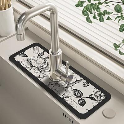 2PCS Faucet Absorbent Mat for Kitchen Sink,Non-Slip Water Splash Guard