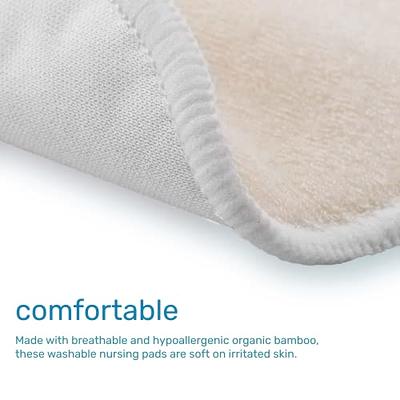 Reusable Nursing Pads 4 Pack, Washable Breast Pads for Breastfeeding  4.7inch Large Size Nursing Pads for New moms Beige