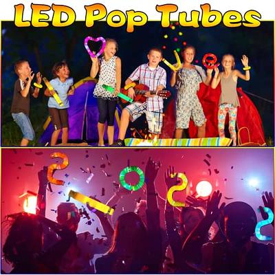 Party Favors for Kids Sensory Fidget Toys LED Light Up Pop Fidget Tubes, Large  Glow Sticks, Glow in The Dark Party Supplies