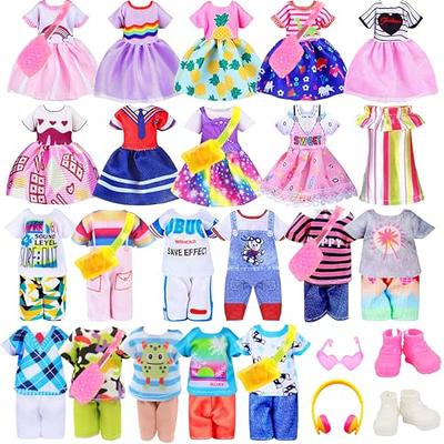 ZITA ELEMENT 18 Inch American Doll with Doll Clothes and Accessories  Including 18 Inch Doll Rainbow Dress Bow Bag Shoes Hairpin Necklace for Kids