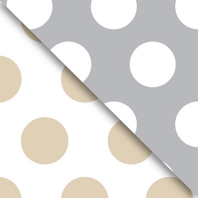 JAM Paper & Envelope 2ct Polka Dots Gift Wrap White/Gold