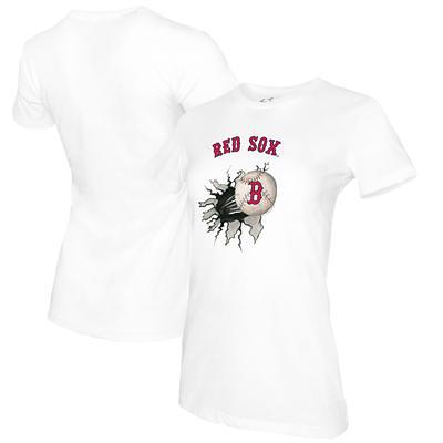 Women's Tiny Turnip White Boston Red Sox Heart Banner T-Shirt