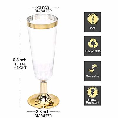 Munfix 100 Pack Plastic Champagne Flutes 5 Oz Clear Plastic Toasting  Glasses Disposable Wedding Thanksgiving Party Cocktail Cups