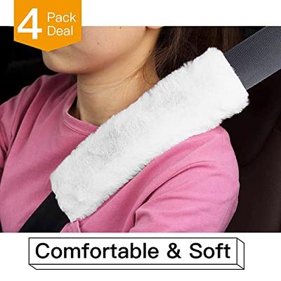 Car Seat Belt Pads, Pack of 2, Black, Soft Microfibre with Velcro  Fastening, for Children and