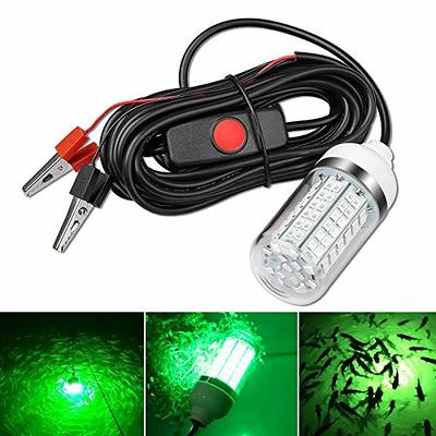 12V Green LED Underwater Submersible Fishing Light Night Crappie