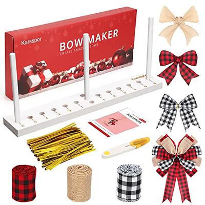 Bow Maker Bow Making Tool for Ribbon Wooden Wreath Bow Maker for Making  Gift Bows Wrist Corsages Christmas Halloween Decorations Hair Bows Holiday