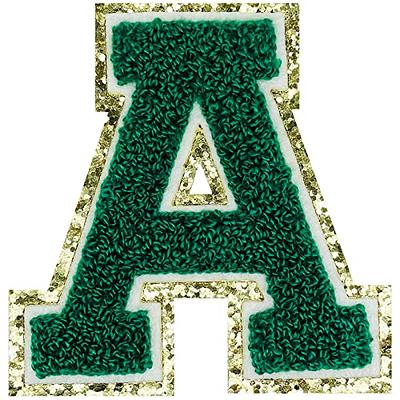 2 PCS 2.4 Inches Chenille Letter Patches for DIY Supplies, Iron on Letters  for Fabric Clothing/Hat/Bag, AZ Varsity Letters Iron on Patches - White
