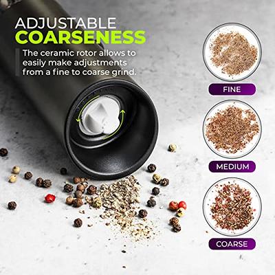 Ovente 2 in 1 Automatic Electric Salt and Pepper Grinder with 6