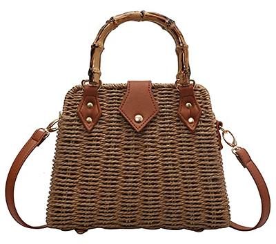 Women Straw Crossbody Bag Handwoven Basket Handbags Summer Beach Weave  Shoulder Bag Bamboo Handle Handmade Hobo Purse - Yahoo Shopping