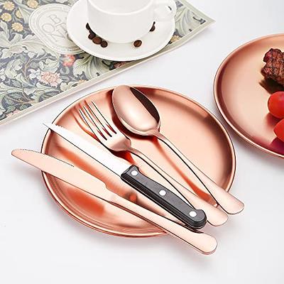 4 Pcs/Set Stainless Steel Cutlery Gold Plated Dinnerware Knife Fork Spoon  Kit