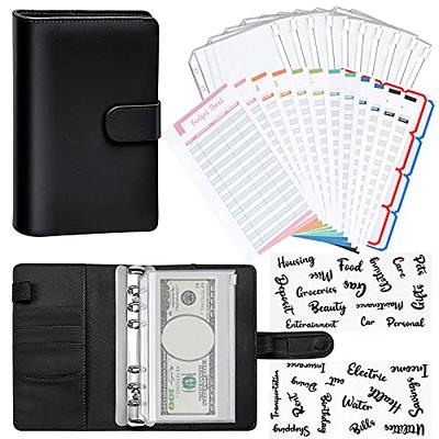 PU Leather Notebook Binder Budget Planner - A6 Cash Envelope System Binder  with 10 PCS 6-Ring Binder Pockets, 12PCS Expense Budget Sheets and 4 Sheets  Categories Letter Sticker Label (Black) - Yahoo Shopping