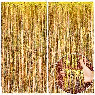 Silver Foil Fringe Tinsel Backdrop Glitter - GREATRIL Party Streamers Backdrop Curtains for Birthday/Prom/New Year/Bachelorette Party/Christmas/Disco