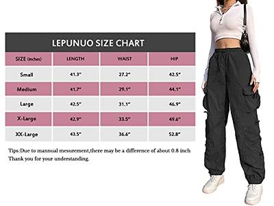 Womens Cargo Pants, Parachute Pants for Women High Waist Multi Pockets  Elastic Drawstring Wide Leg Joggers Pant (Medium, Black)