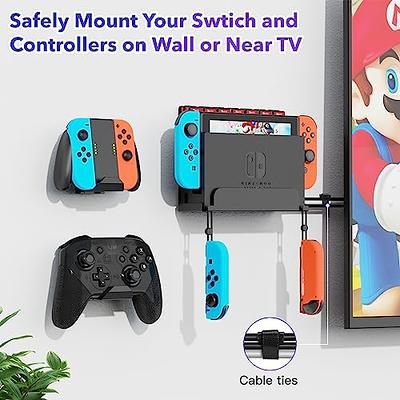  ZAONOOL Wall Mount for Nintendo Switch and Switch OLED, Metal  Wall Mount Kit Shelf Stand Accessories with 5 Game Card Holders and 4 Joy  Con Hanger, Safely Store Switch Console Near