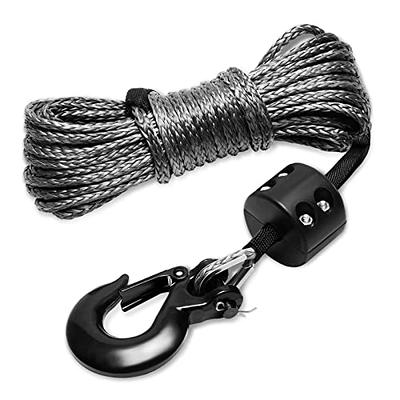 SPARKWHIZ Synthetic Winch Rope Kit 1/4 x 50ft 9500lbs Winch Rope